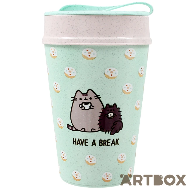 No Brand Pusheen The Cat Have A Break Double Walled Travel Mug Mint 1 No Brand Pusheen The Cat Have A Break Double Walled Travel Mug Mint