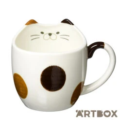 No Brand Kannya Calico Cat Rounded Ceramic Mug With Ears