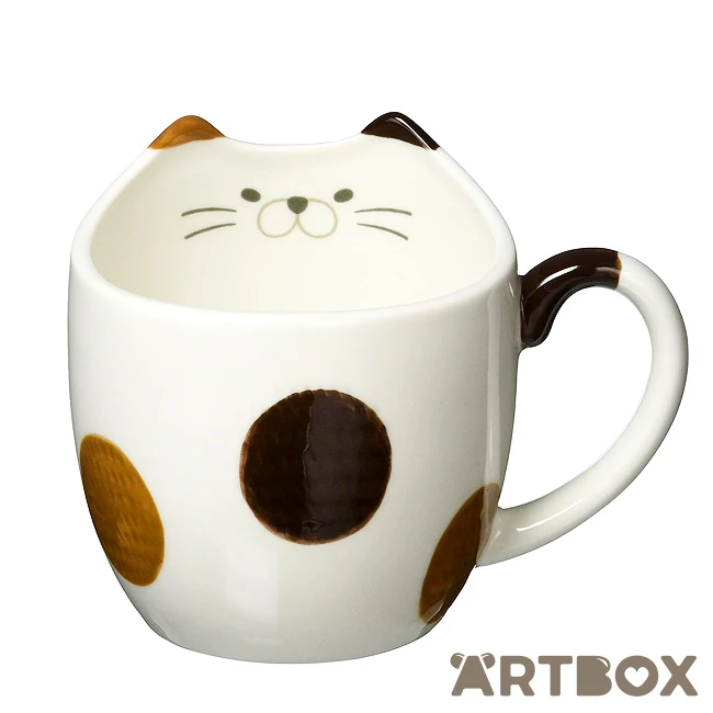 No Brand Kannya Calico Cat Rounded Ceramic Mug With Ears 1 No Brand Kannya Calico Cat Rounded Ceramic Mug With Ears