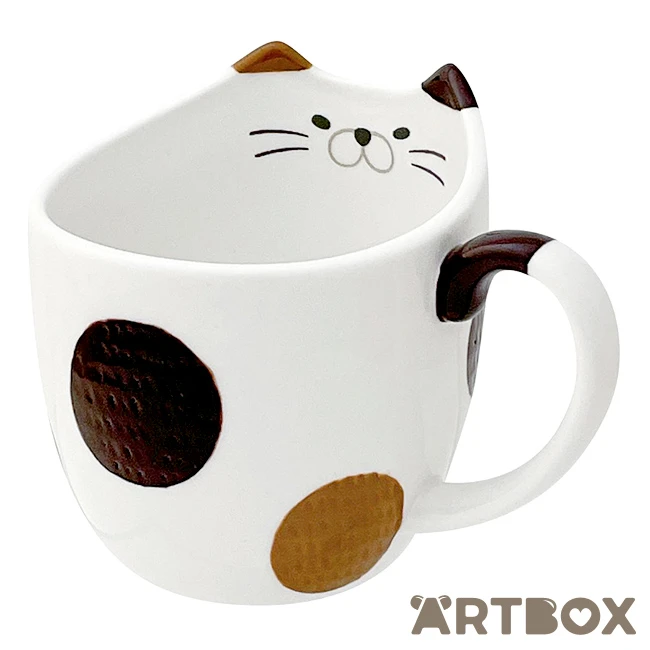 No Brand Kannya Calico Cat Rounded Ceramic Mug With Ears 2 No Brand Kannya Calico Cat Rounded Ceramic Mug With Ears - Image 2