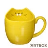 No Brand Kannya Orange Cat Rounded Ceramic Mug With Ears