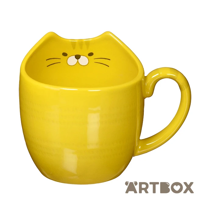 No Brand Kannya Orange Cat Rounded Ceramic Mug With Ears 1 No Brand Kannya Orange Cat Rounded Ceramic Mug With Ears