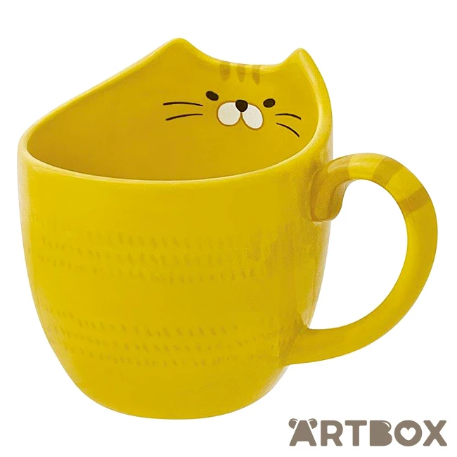 No Brand Kannya Orange Cat Rounded Ceramic Mug With Ears 2 No Brand Kannya Orange Cat Rounded Ceramic Mug With Ears - Image 2