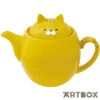 No Brand Kannya Orange Cat Small Ceramic Teapot