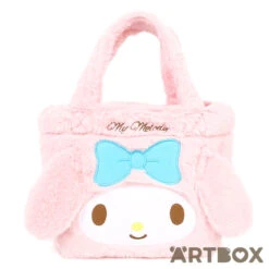 SANRIO My Melody Face Design Faux Fur Style Plush Handbag
