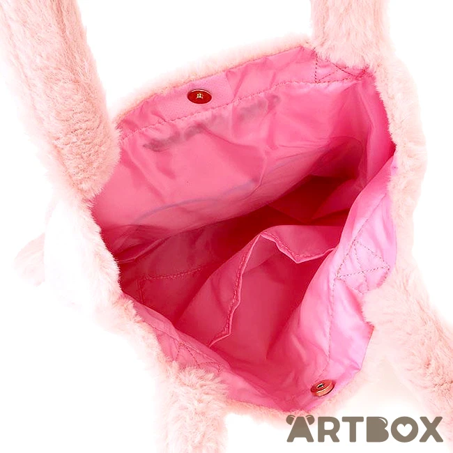 SANRIO My Melody Face Design Faux Fur Style Plush Tote Bag 3 SANRIO My Melody Face Design Faux Fur Style Plush Tote Bag - Image 3