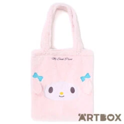 SANRIO My Sweet Piano Face Design Faux Fur Style Plush Tote Bag