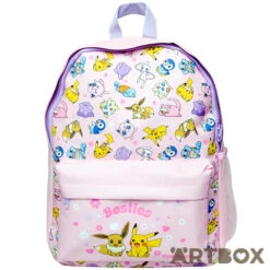 No Brand Pikachu & Eevee Besties Backpack With Front Pocket