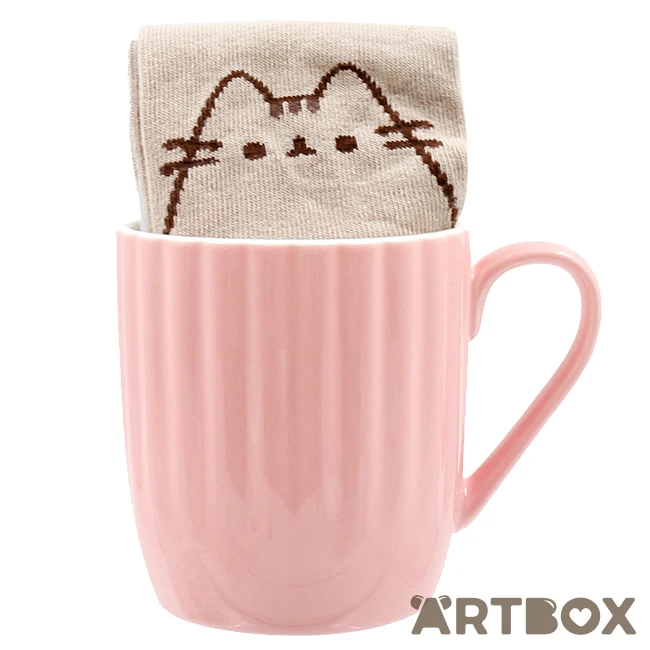 No Brand Pusheen The Cat Scalloped Pink Mug And Socks Gift Set 1 No Brand Pusheen The Cat Scalloped Pink Mug And Socks Gift Set