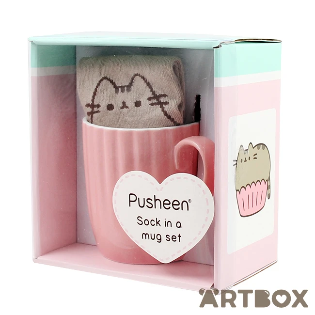 No Brand Pusheen The Cat Scalloped Pink Mug And Socks Gift Set 3 No Brand Pusheen The Cat Scalloped Pink Mug And Socks Gift Set - Image 3