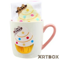 No Brand Pusheen The Cat Cupcake Mug And Socks Gift Set