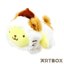 SANRIO PomPomPurin Happy Cat Dressup Laying Small Plush