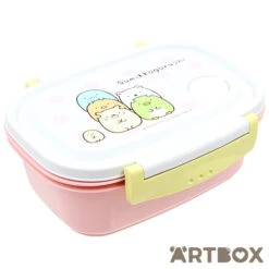 Sumikko Gurashi Dot Pink Bento Box With Clips
