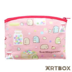 Sumikko Gurashi Matsuri Crepe Zipped Pouch Dark Pink
