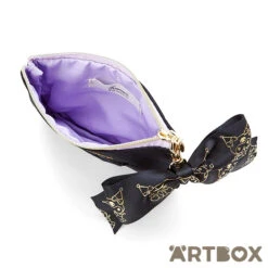 SANRIO Kuromi Printed Ribbon Charm Zipped Tissue Pouch 5 SANRIO Kuromi Printed Ribbon Charm Zipped Tissue Pouch -Fashion Gift Shop SN43A Pouch KU 3 650