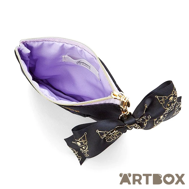 SANRIO Kuromi Printed Ribbon Charm Zipped Tissue Pouch 3 SANRIO Kuromi Printed Ribbon Charm Zipped Tissue Pouch - Image 3