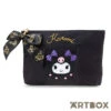 SANRIO Kuromi Printed Ribbon Charm Large Zipped Case