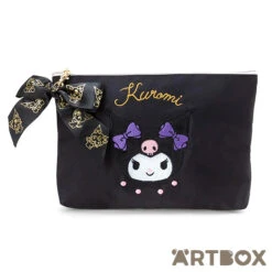 SANRIO Kuromi Printed Ribbon Charm Large Zipped Case
