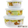 Rilakkuma Fruits Set Of 3 Stacking Enamel Pots Green