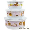 Rilakkuma Fruits Set Of 3 Stacking Enamel Pots Pink