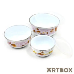 Rilakkuma Fruits Set Of 3 Stacking Enamel Pots Pink -Fashion Gift Shop SS12956 Pots RK Pink 2 650