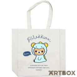 Rilakkuma Dinosaur Dressup Applique Tote Bag Beige
