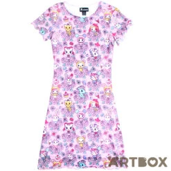 No Brand Garden Party Mesh Overlay Dress Pink XL